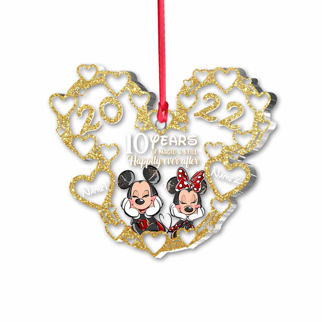 Personalized Christmas Mouse Ornament Custom Names 10 Years Gift One-sided Ornament GradoCreations