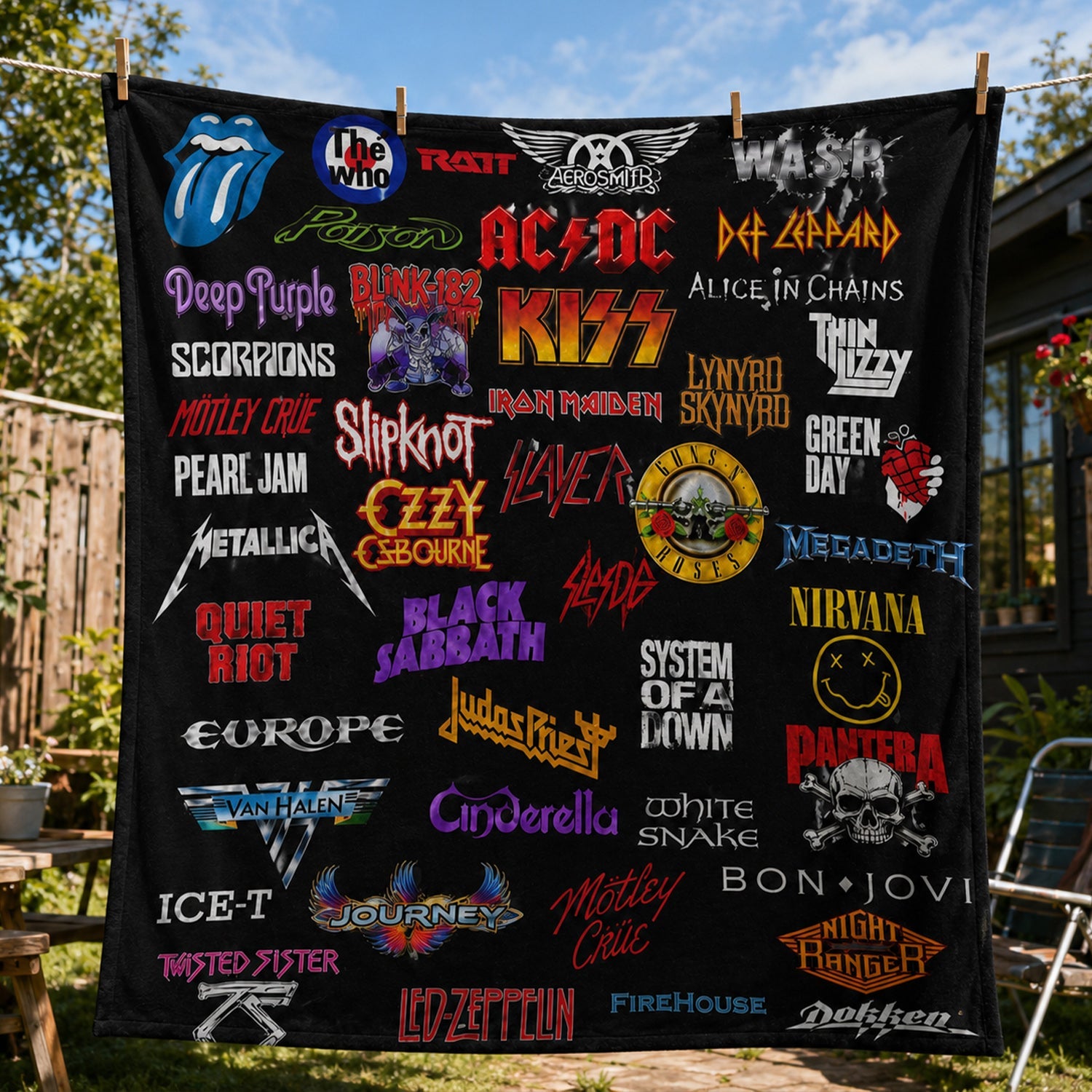 Classic Rock Legends Blanket Soft Flannel Gift for Music Lovers GradoCreations