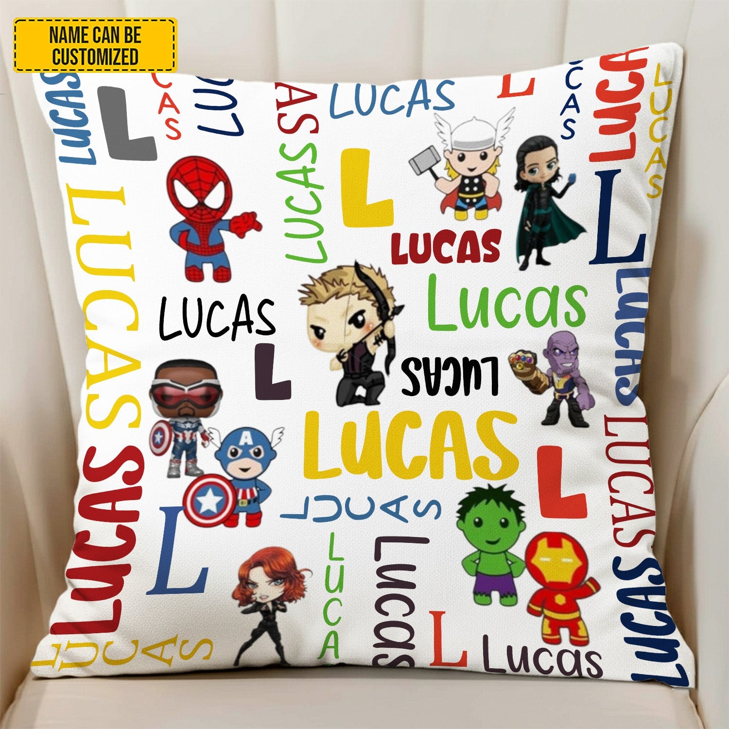 Personalized Super Kid Pillow Custom Name Gift for Kids GradoCreations