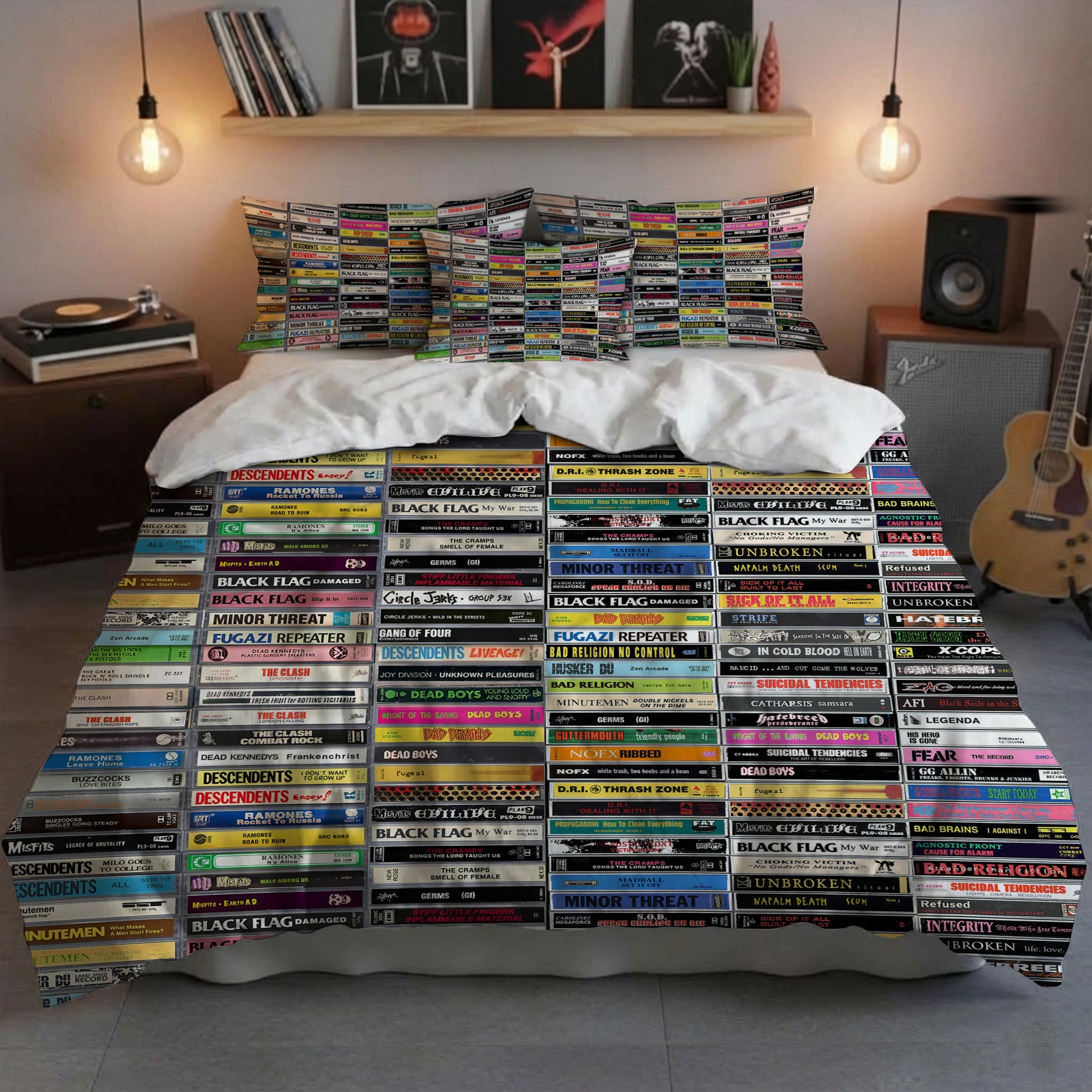 Personalized Rock Cassette Bedding Set for Music Lovers GradoCreations