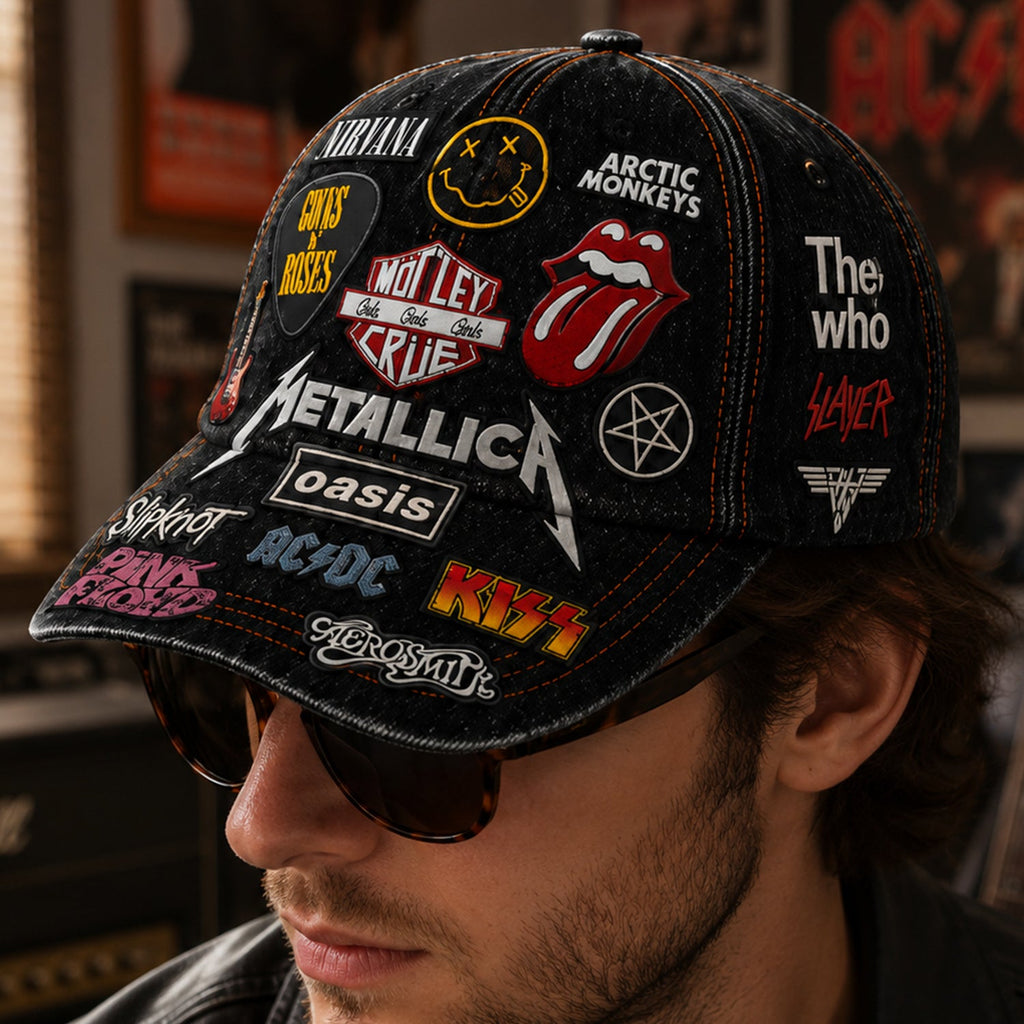 Personalized Classic Rock Cap with Music Legends Design - Gift for Music Lovers GradoCreations