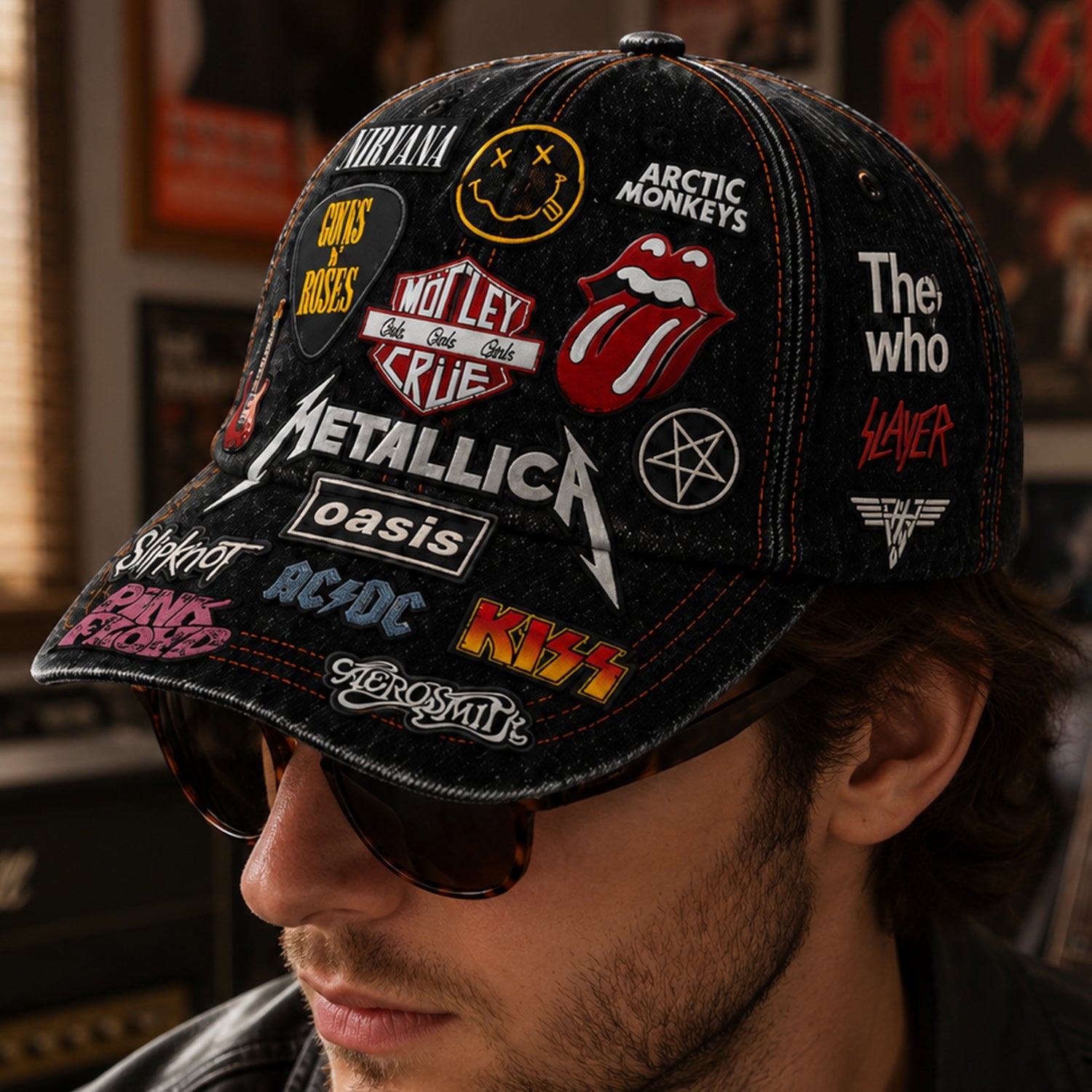 Personalized Classic Rock Cap with Music Legends Design - Gift for Music Lovers GradoCreations