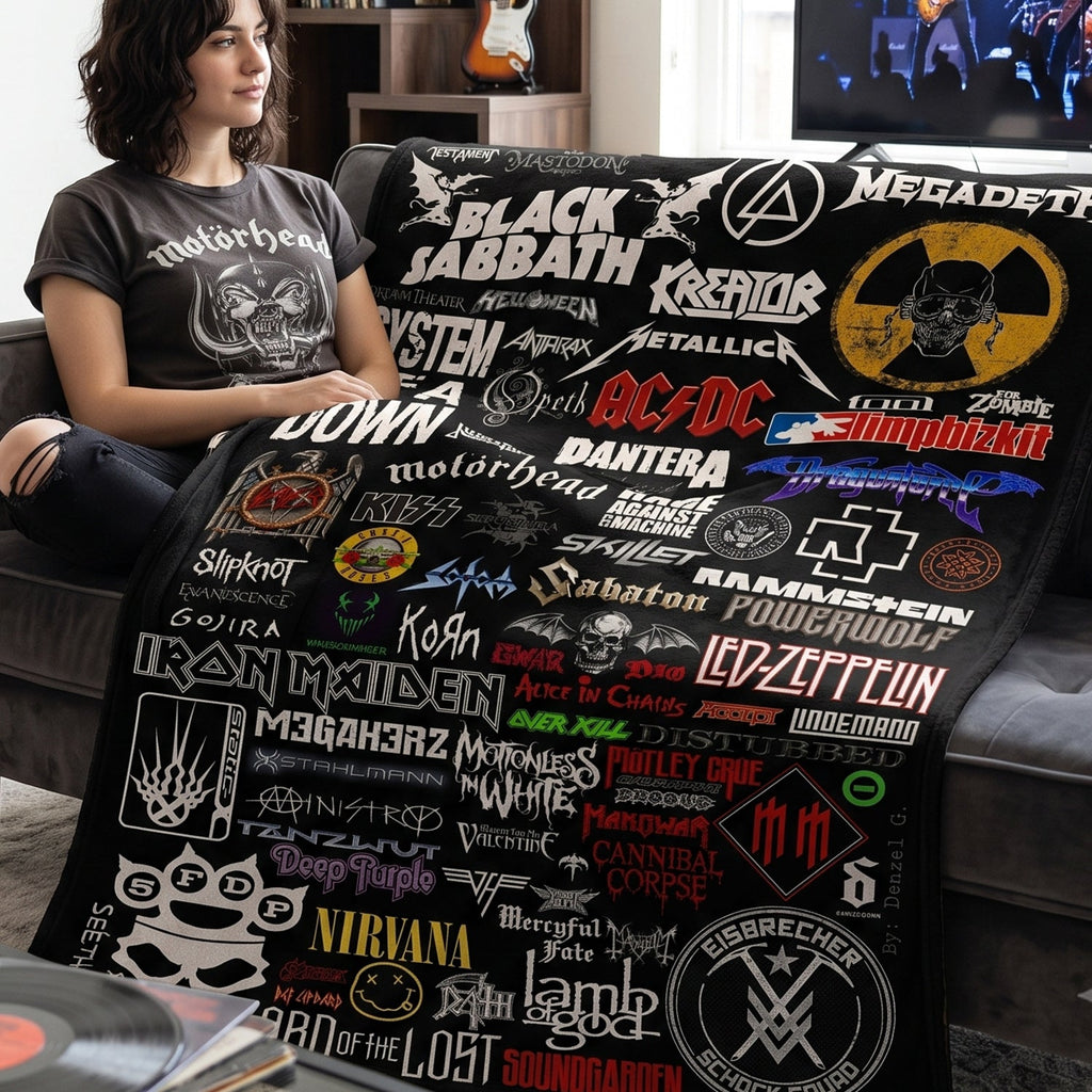 Classic Rock Legends Blanket Soft Warm Gift for Music Lovers GradoCreations
