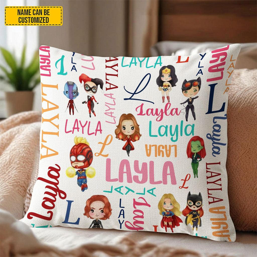 Personalized Kids Pillow Custom Name Hero Design Gift GradoCreations