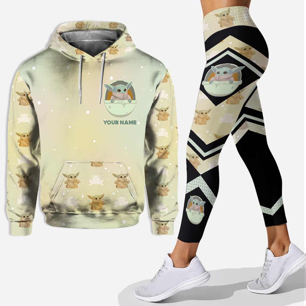 Personalized Baby Yoda Hoodie & Leggings Set Custom Name Gift Hoodie & Leggings GradoCreations