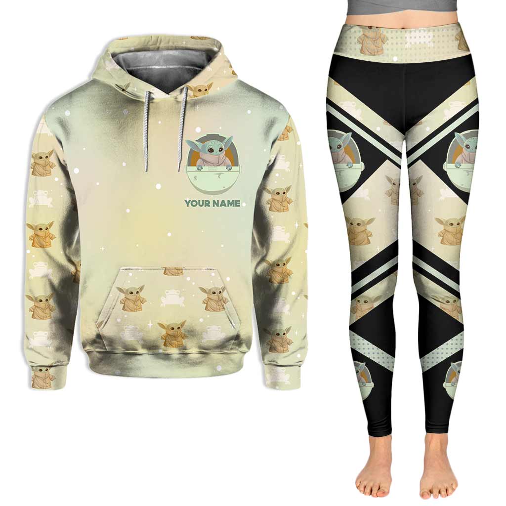 Personalized Baby Yoda Hoodie & Leggings Set Custom Name Gift Hoodie & Leggings GradoCreations