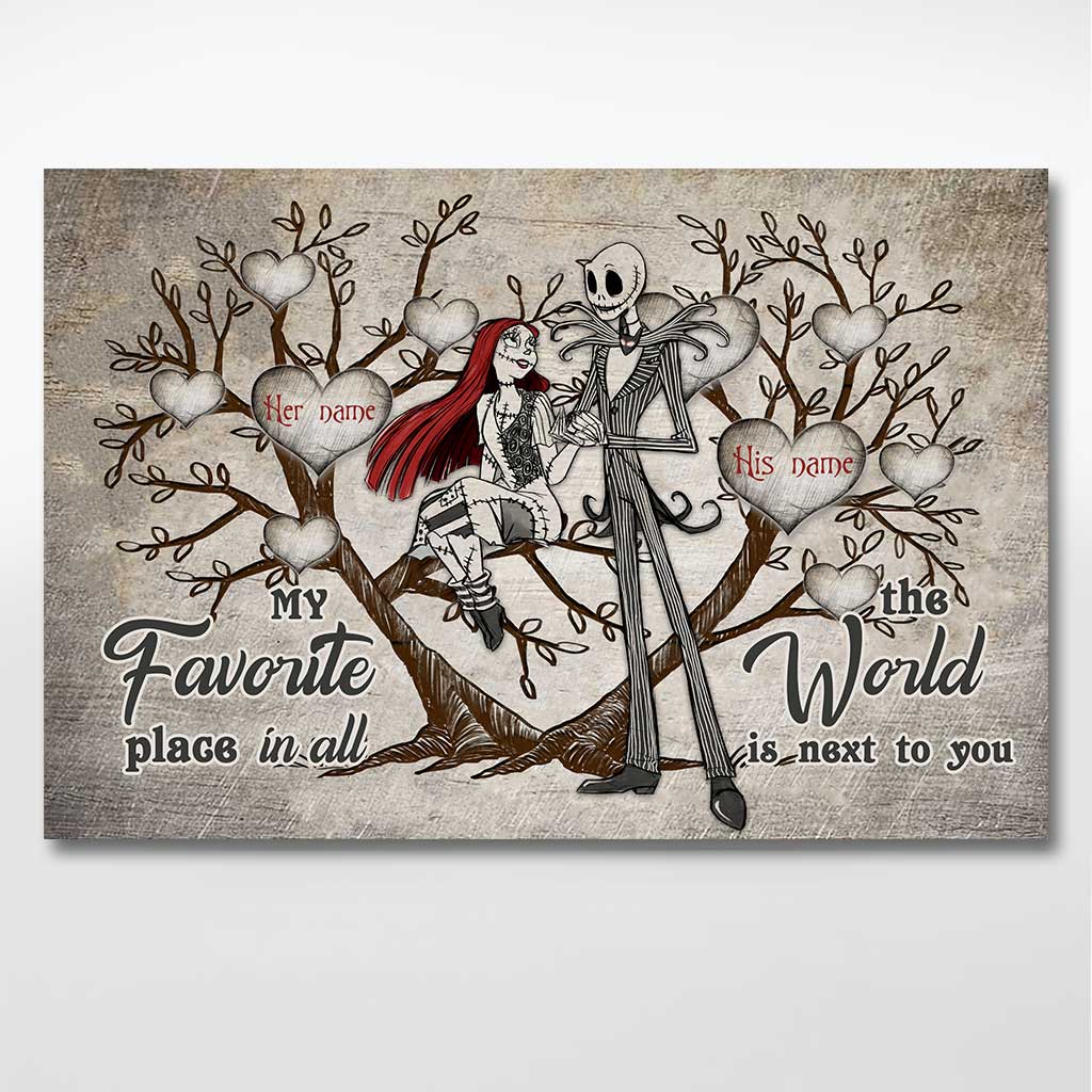 Personalized Nightmare Before Christmas Poster Gift for Couples Canvas and Poster GradoCreations