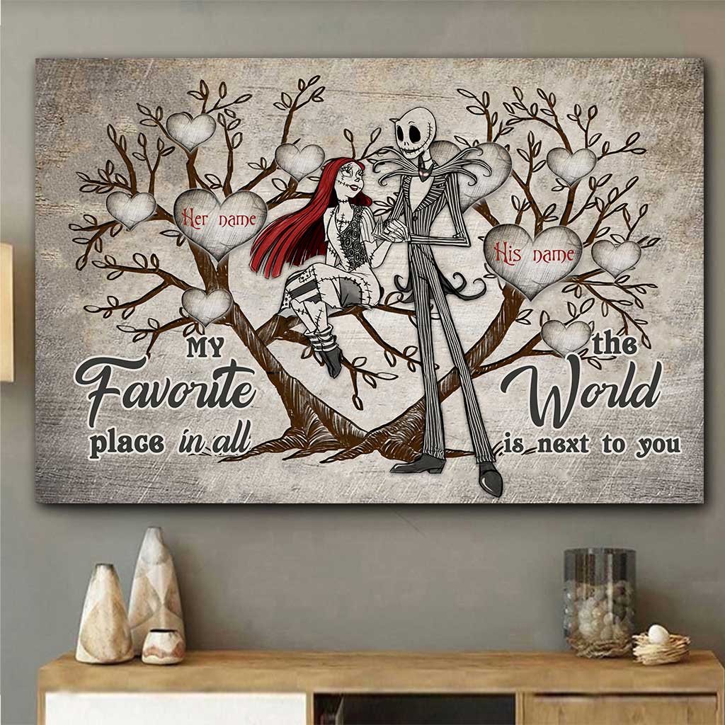 Personalized Nightmare Before Christmas Poster Gift for Couples Canvas and Poster GradoCreations