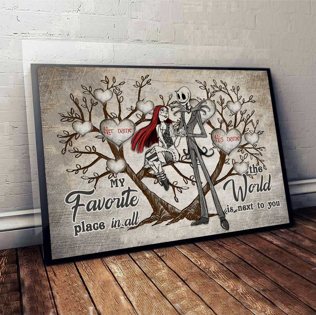 Personalized Nightmare Before Christmas Poster Gift for Couples Canvas and Poster GradoCreations