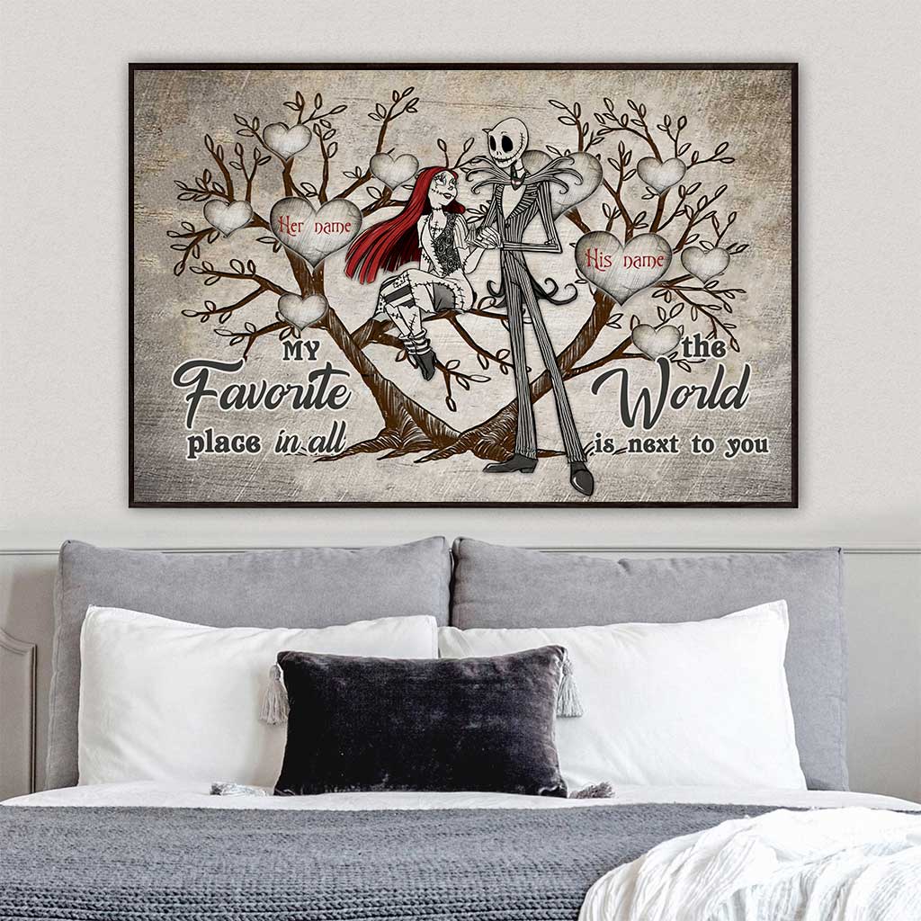 Personalized Nightmare Before Christmas Poster Gift for Couples Canvas and Poster GradoCreations