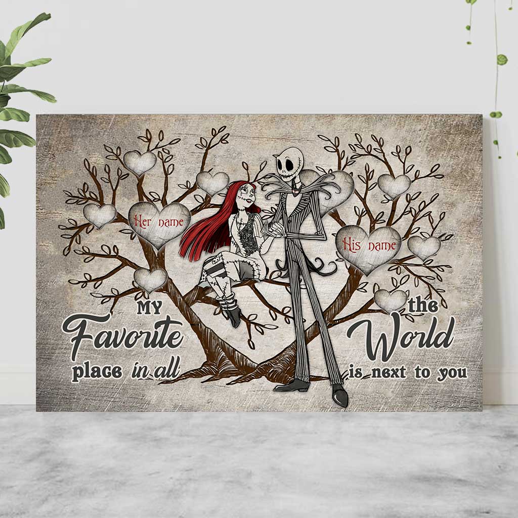 Personalized Nightmare Before Christmas Poster Gift for Couples Canvas and Poster GradoCreations