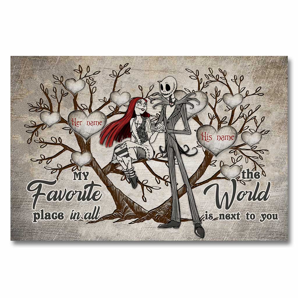 Personalized Nightmare Before Christmas Poster Gift for Couples Canvas and Poster GradoCreations