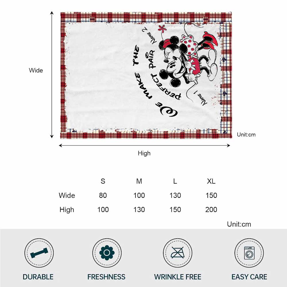 Personalized Couple Blanket with Names | Perfect Pair Gift Blanket GradoCreations