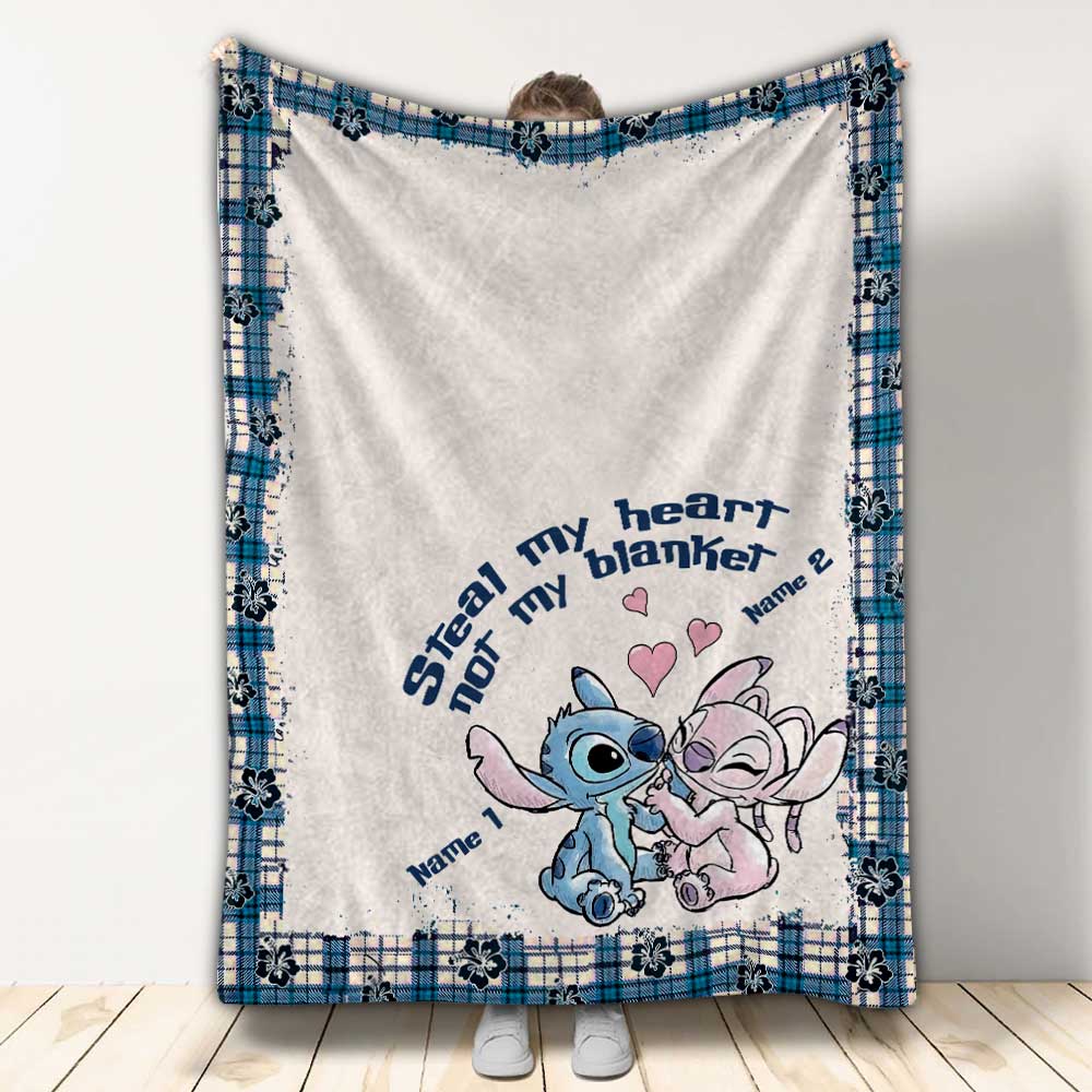 Personalized Couple Blanket Steal My Heart Custom Names Gift Blanket GradoCreations