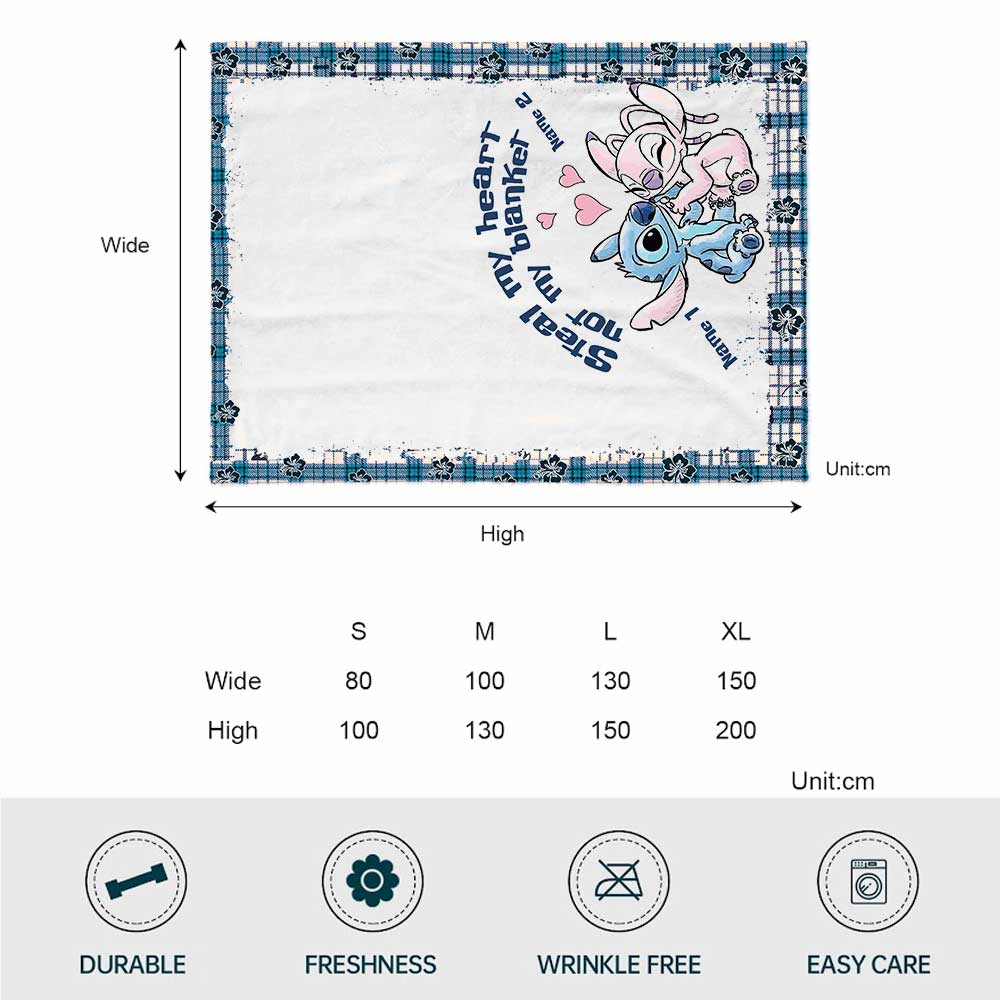 Personalized Couple Blanket Steal My Heart Custom Names Gift Blanket GradoCreations