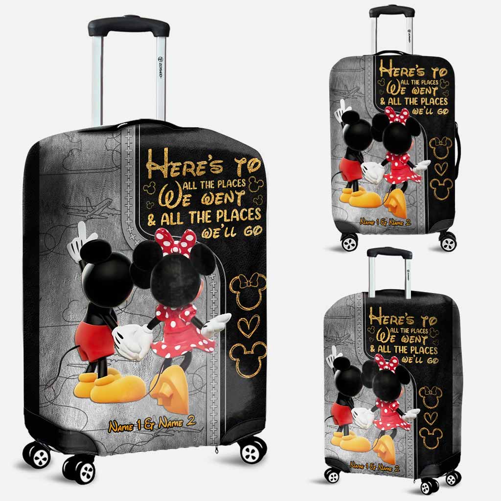 Personalized Mickey Mouse Luggage Cover Custom Name Gift for Couples Luggage Cover GradoCreations