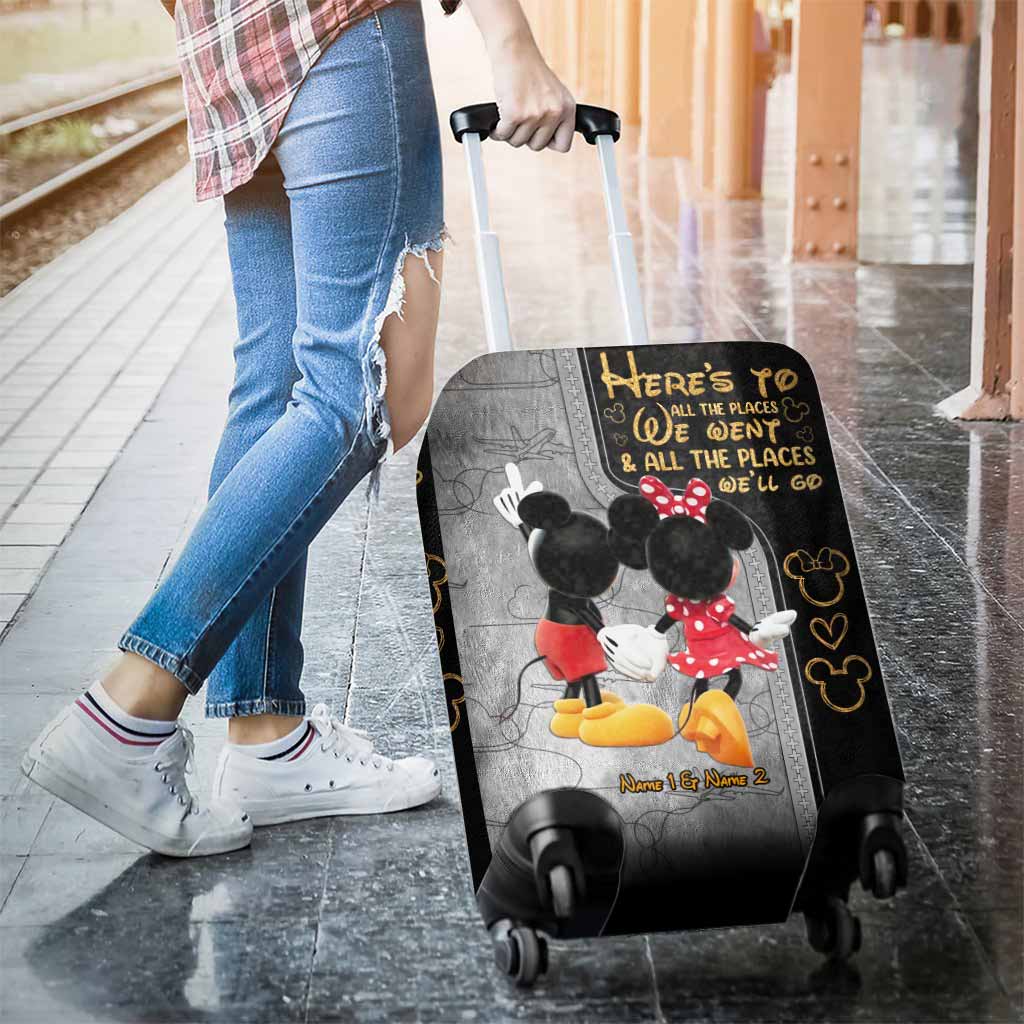 Personalized Mickey Mouse Luggage Cover Custom Name Gift for Couples Luggage Cover GradoCreations
