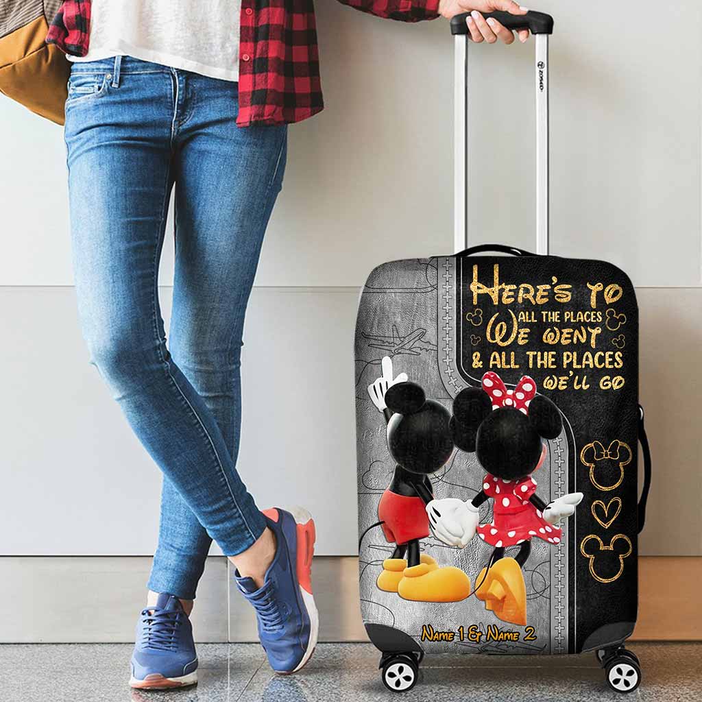 Personalized Mickey Mouse Luggage Cover Custom Name Gift for Couples Luggage Cover GradoCreations