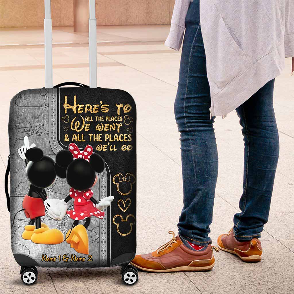 Personalized Mickey Mouse Luggage Cover Custom Name Gift for Couples Luggage Cover GradoCreations
