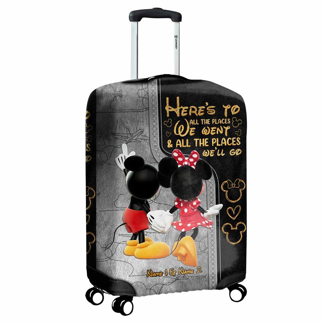 Personalized Mickey Mouse Luggage Cover Custom Name Gift for Couples Luggage Cover GradoCreations