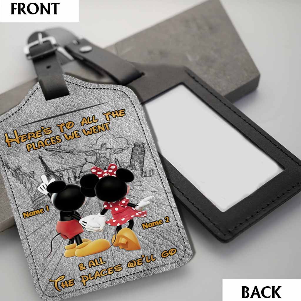 Personalized Leather Luggage Tag with Custom Names for Travelers Leather Luggage Tag GradoCreations