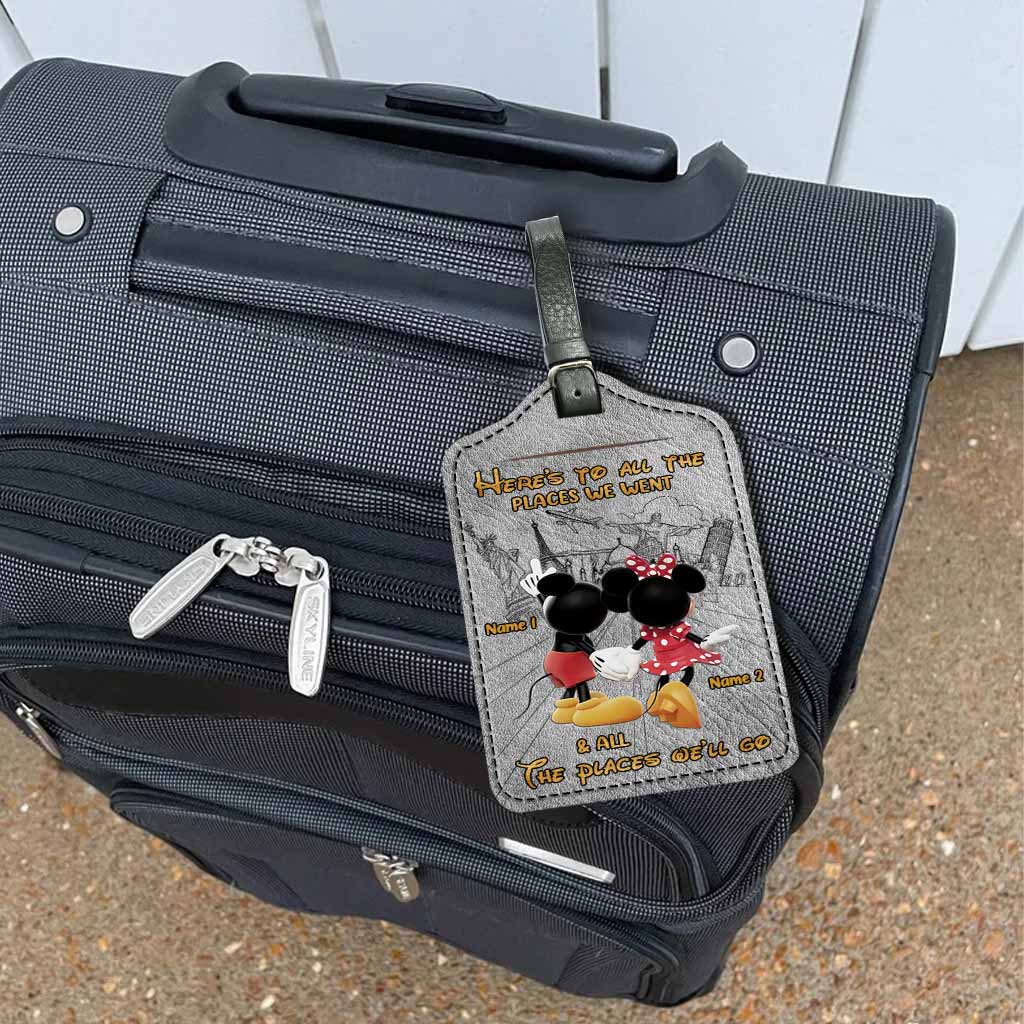 Personalized Leather Luggage Tag with Custom Names for Travelers Leather Luggage Tag GradoCreations