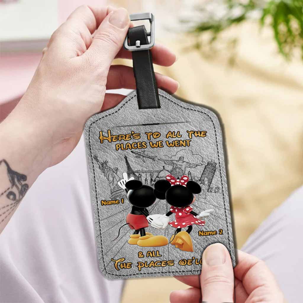 Personalized Leather Luggage Tag with Custom Names for Travelers Leather Luggage Tag GradoCreations