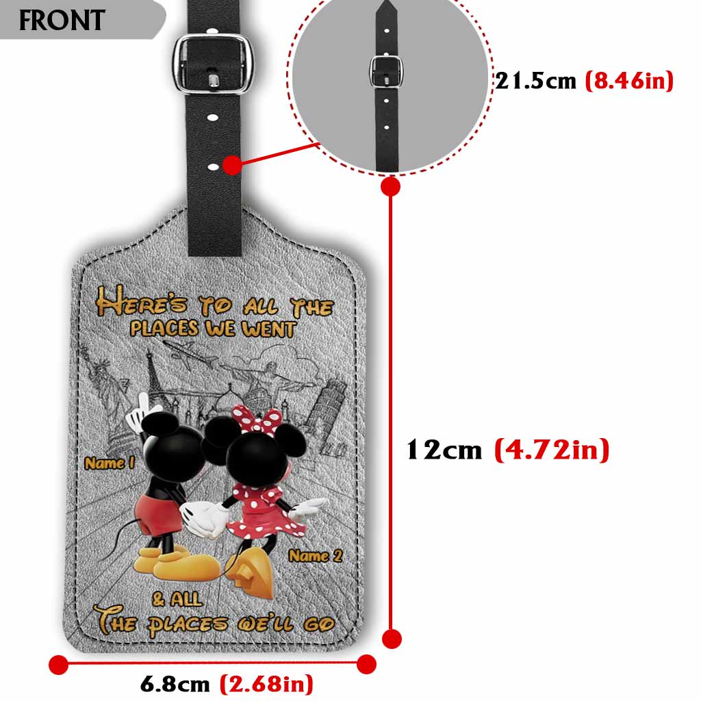Personalized Leather Luggage Tag with Custom Names for Travelers Leather Luggage Tag GradoCreations
