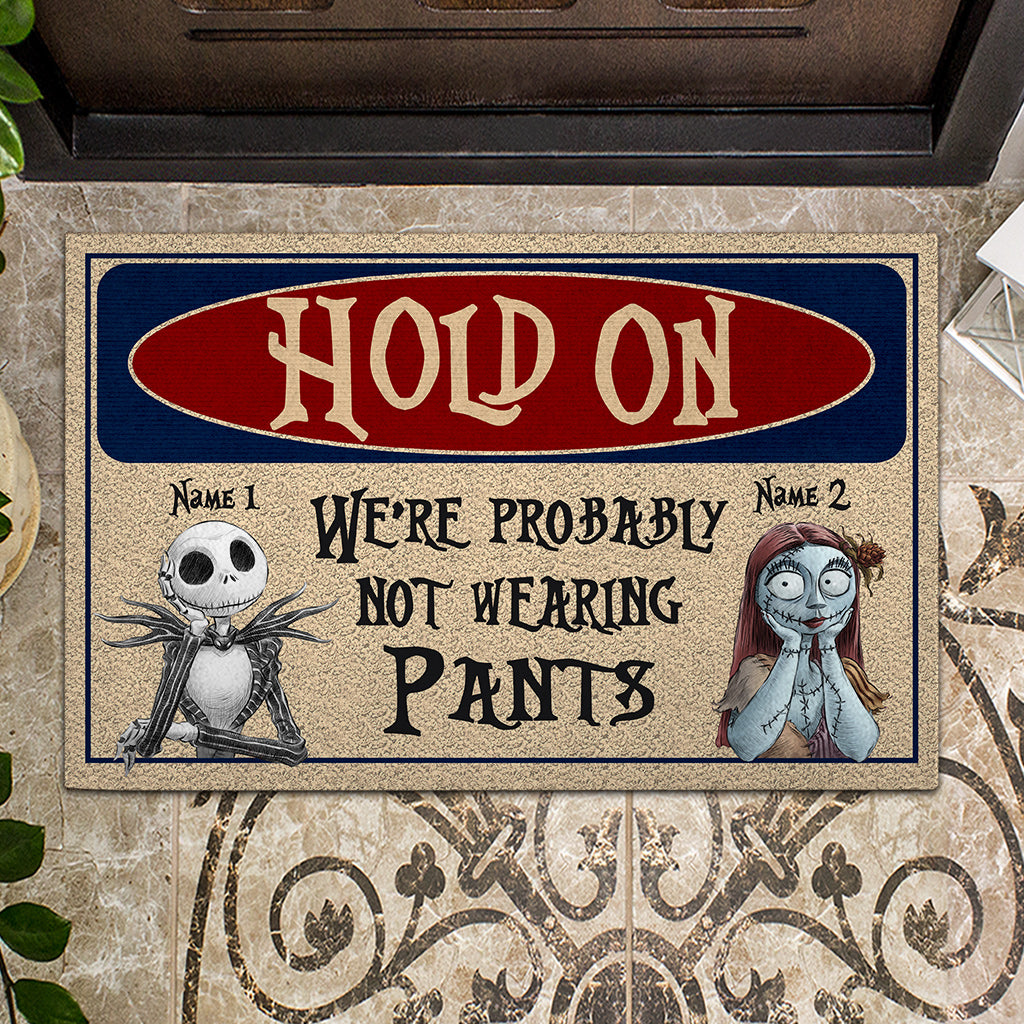 Personalized Couple Doormat Hold On Custom Names Gift Doormat GradoCreations