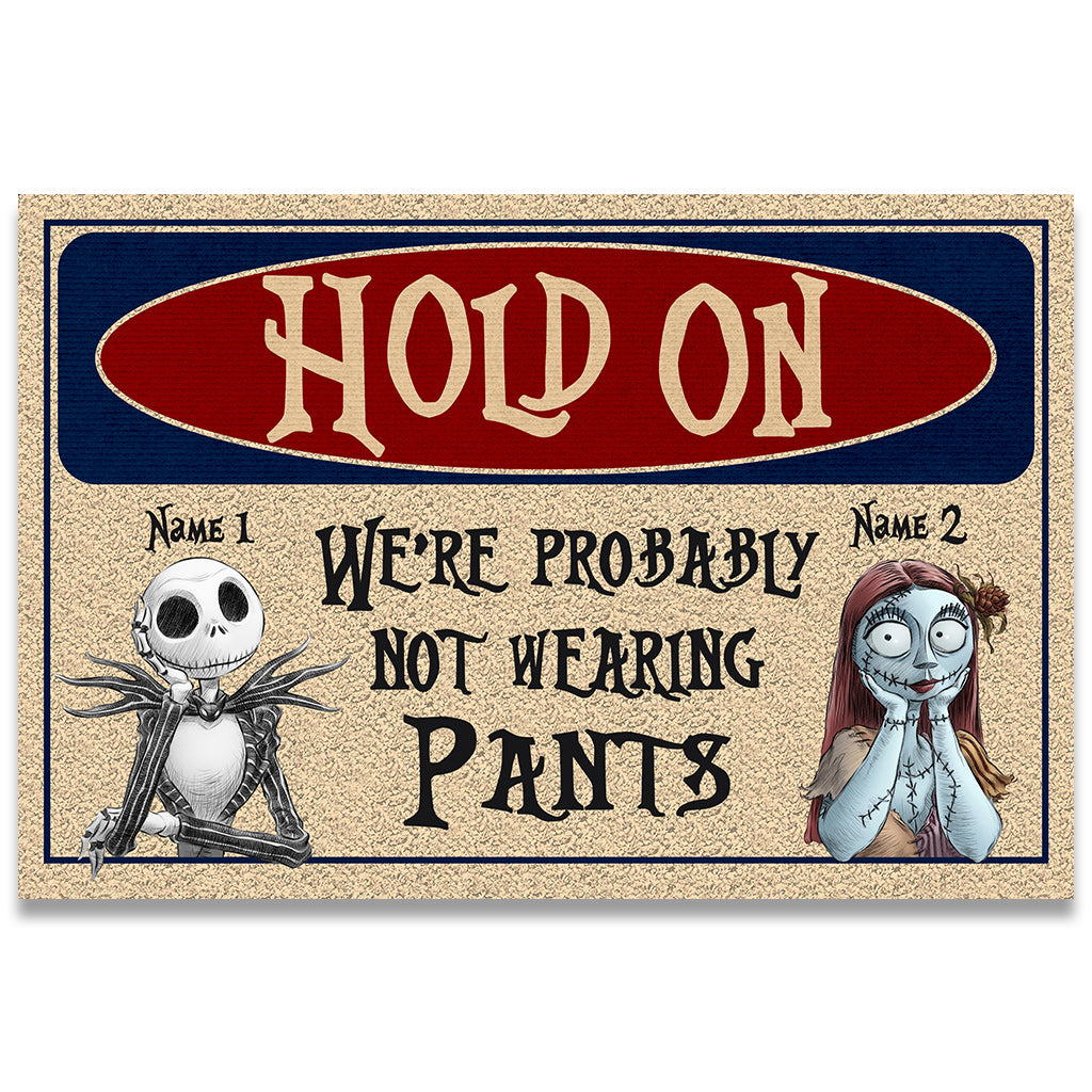 Personalized Couple Doormat Hold On Custom Names Gift Doormat GradoCreations