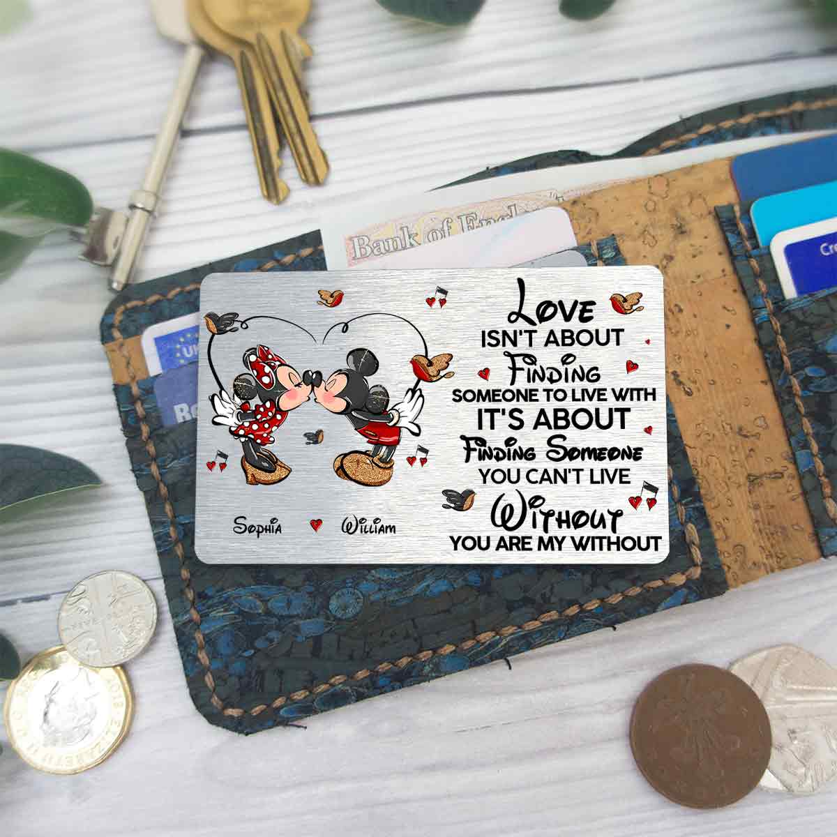 Personalized Wallet Insert Card for Couples Custom Love Message Gift Wallet Insert Card GradoCreations