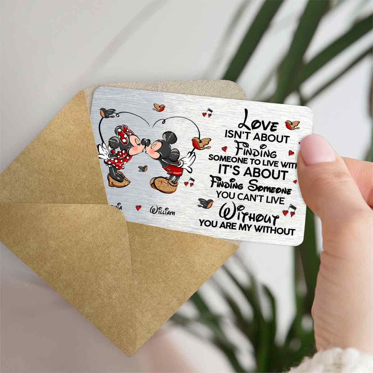 Personalized Wallet Insert Card for Couples Custom Love Message Gift Wallet Insert Card GradoCreations