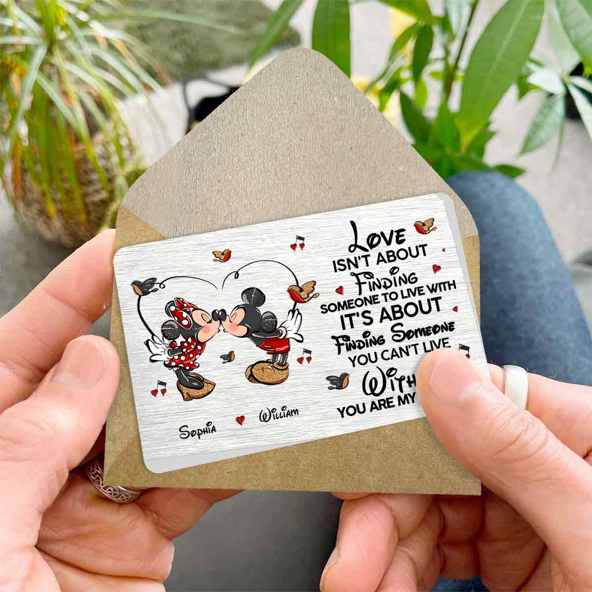 Personalized Wallet Insert Card for Couples Custom Love Message Gift Wallet Insert Card GradoCreations