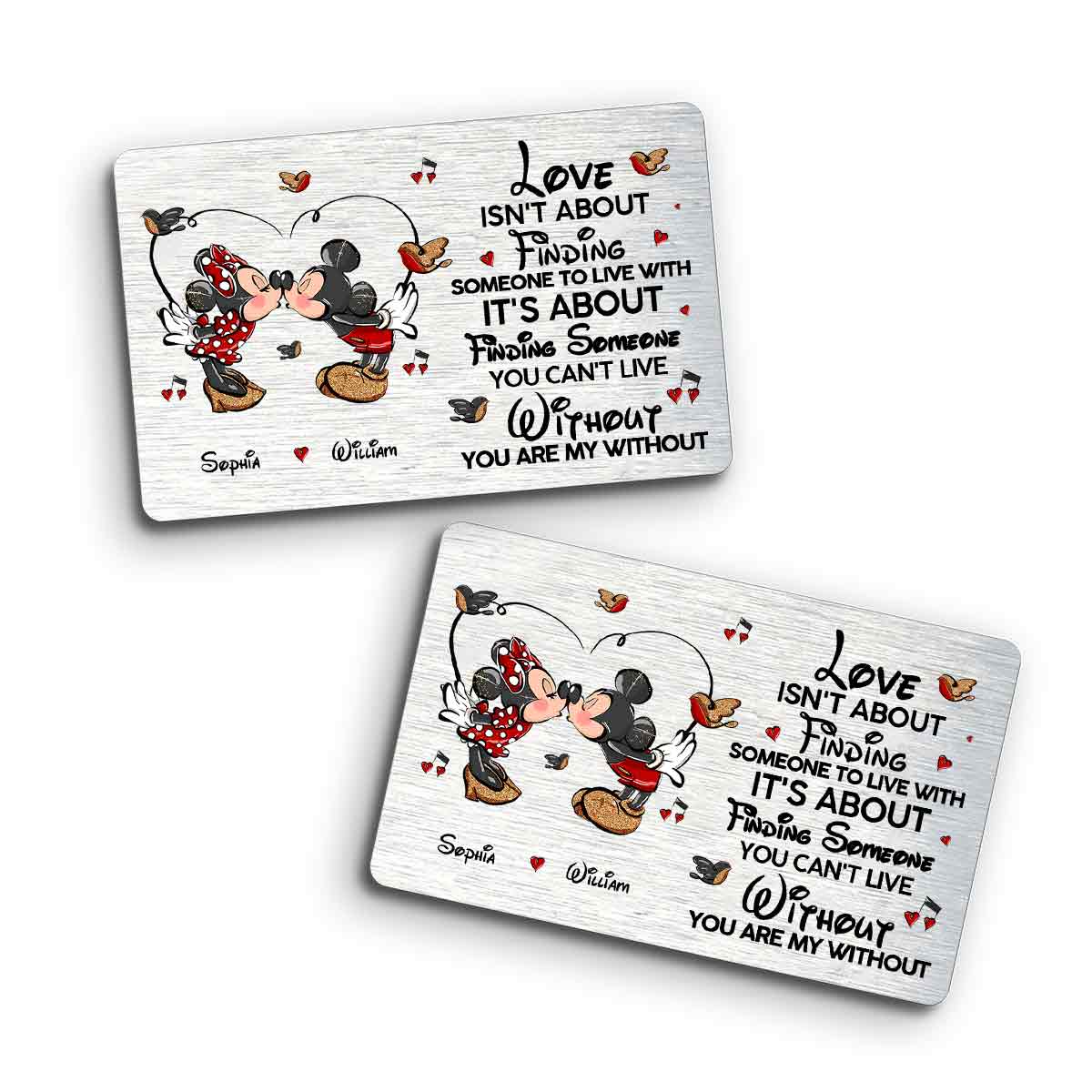 Personalized Wallet Insert Card for Couples Custom Love Message Gift Wallet Insert Card GradoCreations