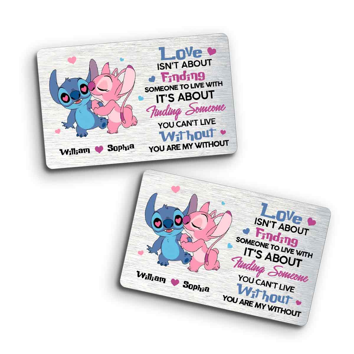 Personalized Couple Wallet Insert Card Custom Love Message Gift Wallet Insert Card GradoCreations
