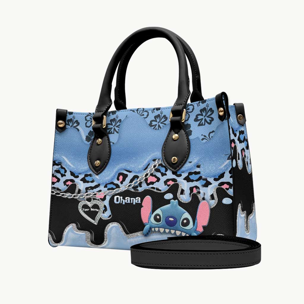 Personalized Leather Handbag with Ohana Design for Mom Leather Handbag GradoCreations