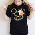 Personalized Floral Mouse Ears T-Shirt for Grandma - Custom Nana Gift T-shirt & Hoodie GradoCreations