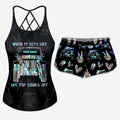 Personalized Women's Cross Tank Top & Shorts Set | Custom Name Gift Cross Tank Top & Women Shorts GradoCreations
