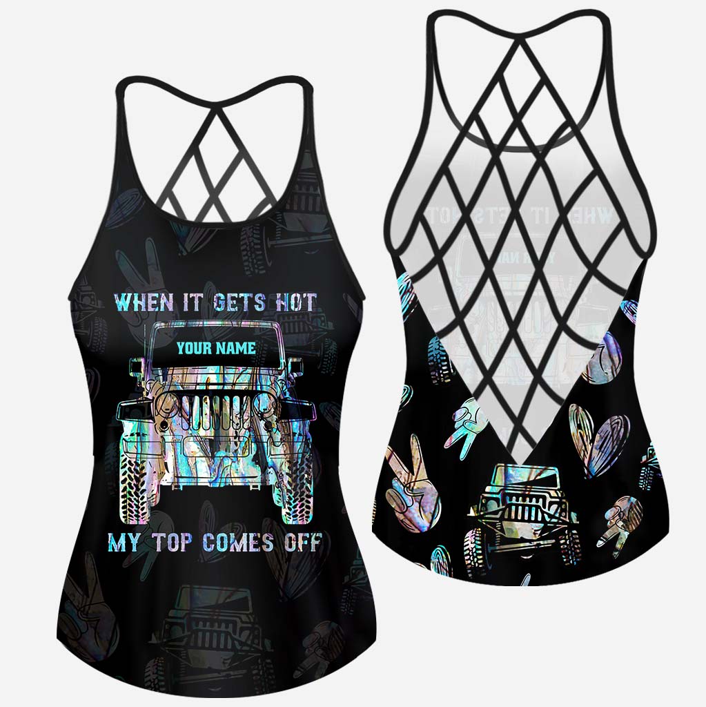 Personalized Women's Cross Tank Top & Shorts Set | Custom Name Gift Cross Tank Top & Women Shorts GradoCreations