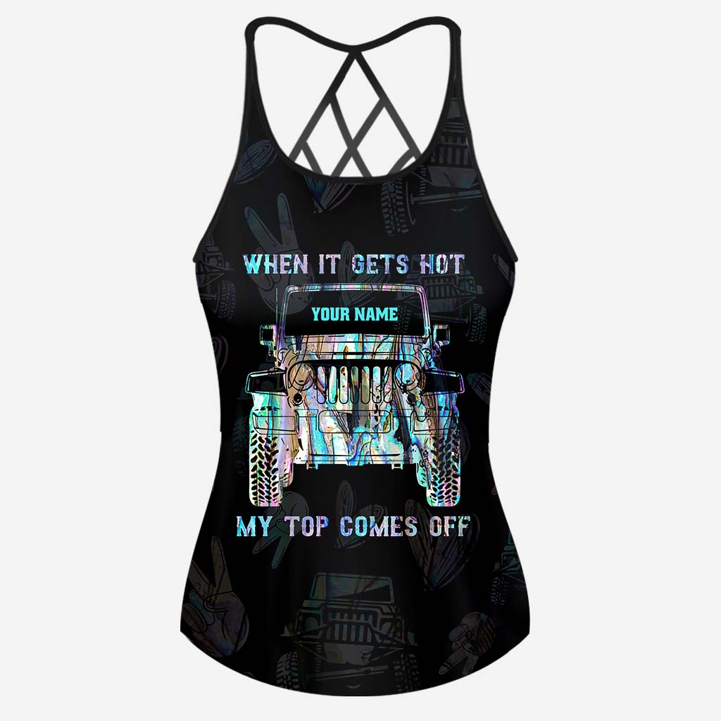 Personalized Women's Cross Tank Top & Shorts Set | Custom Name Gift Cross Tank Top & Women Shorts GradoCreations