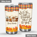Personalized Fall Tumbler Custom Name It's The Most Wonderful Time Gift Tumbler GradoCreations