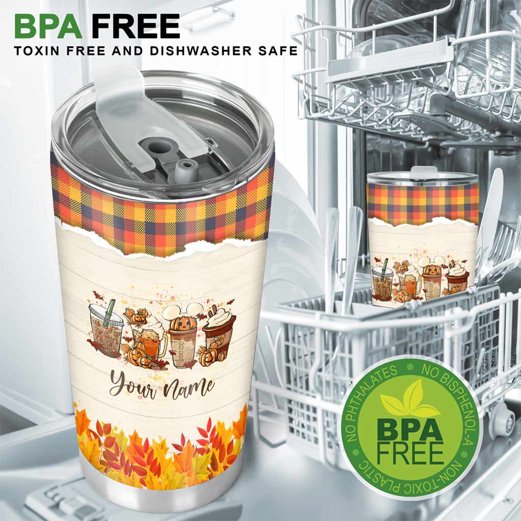 Personalized Fall Tumbler Custom Name It's The Most Wonderful Time Gift Tumbler GradoCreations