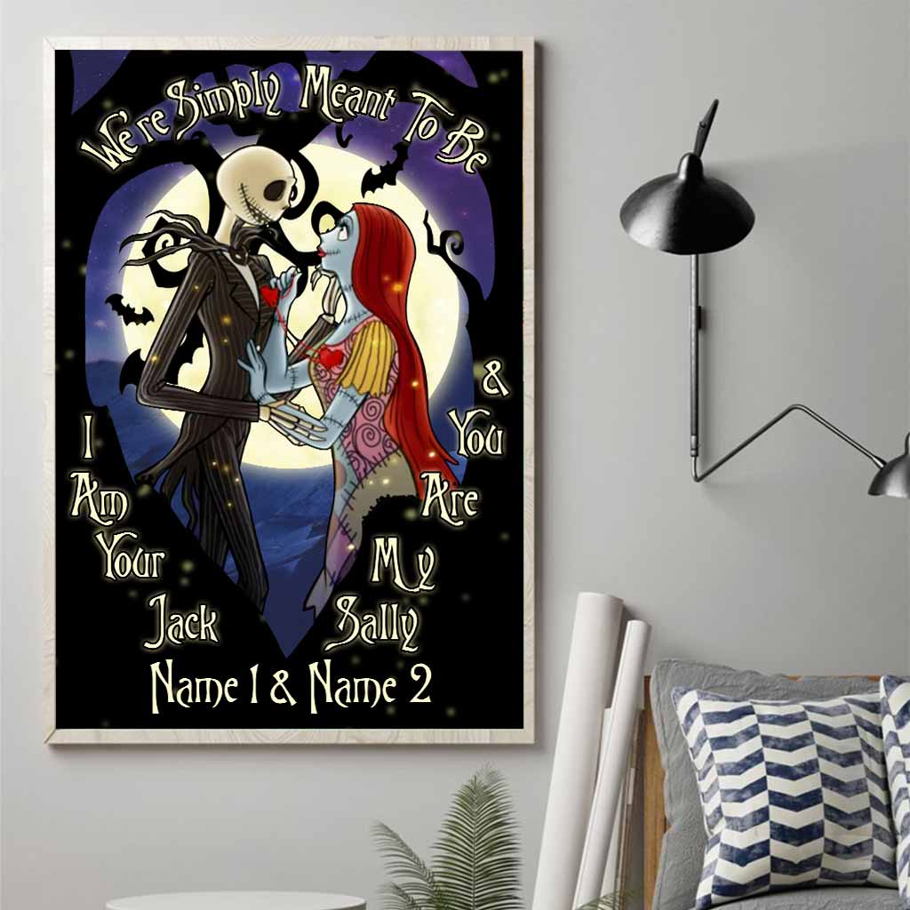 Personalized Nightmare Before Christmas Poster Custom Names Halloween Gift Canvas and Poster GradoCreations