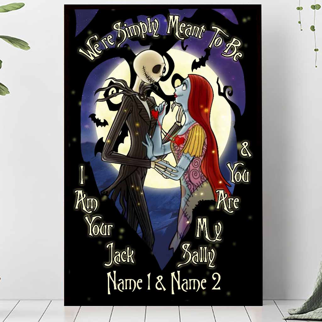 Personalized Nightmare Before Christmas Poster Custom Names Halloween Gift Canvas and Poster GradoCreations