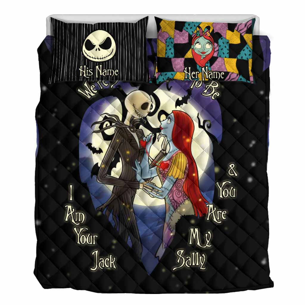 Personalized Nightmare Quilt Set Custom Couple Gift for Anniversary Quilt Set GradoCreations