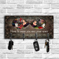Personalized Mickey Mouse Key Rack Custom Name Gift for Home Key Rack GradoCreations