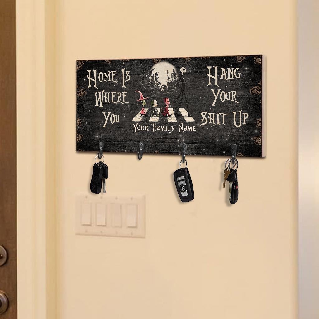 Personalized Key Rack with Family Name Wall Decor Gift Key Rack GradoCreations