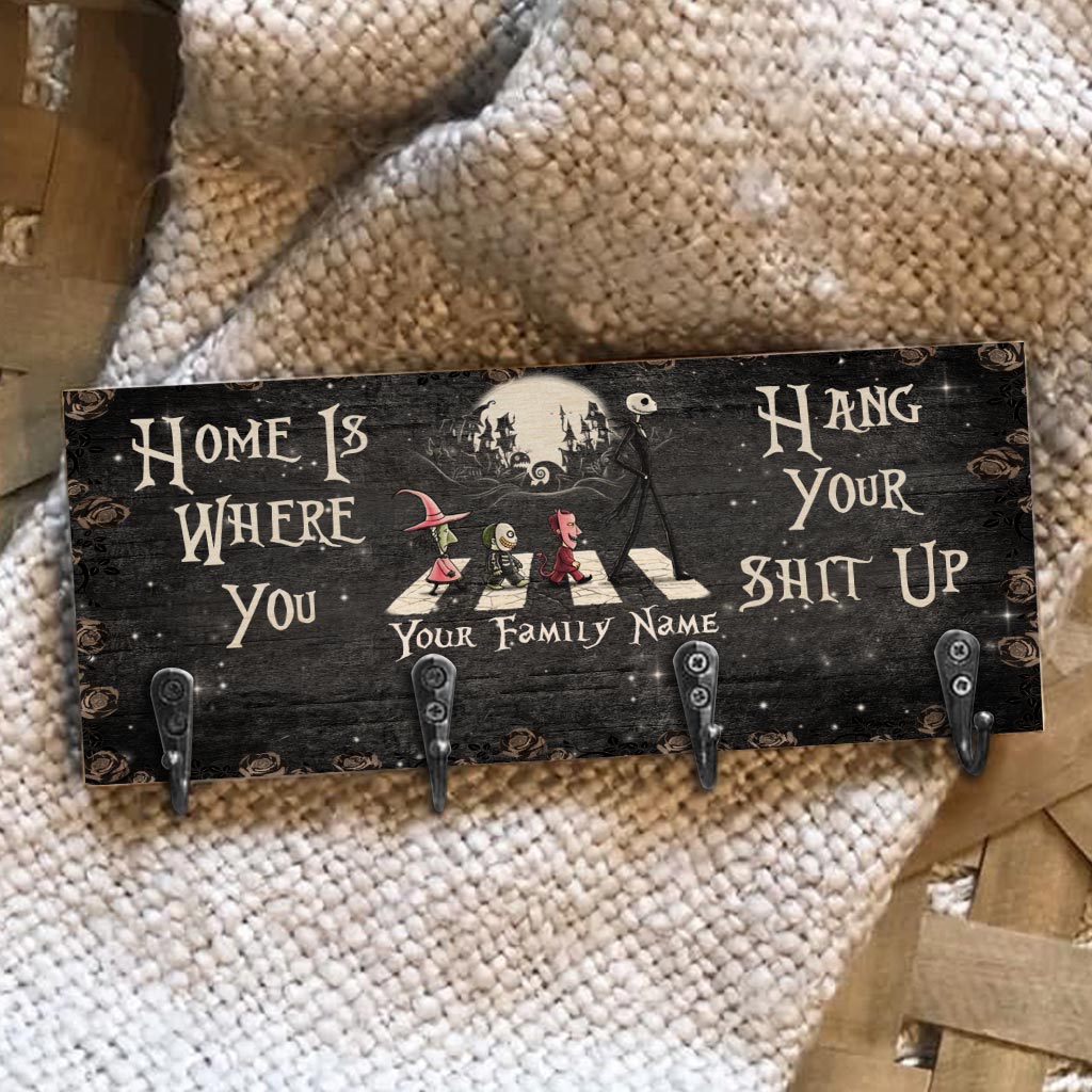 Personalized Key Rack with Family Name Wall Decor Gift Key Rack GradoCreations