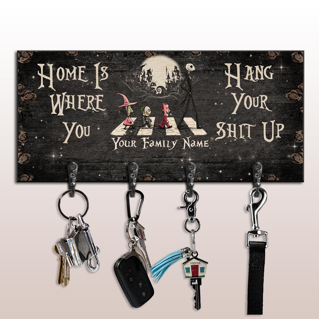 Personalized Key Rack with Family Name Wall Decor Gift Key Rack GradoCreations