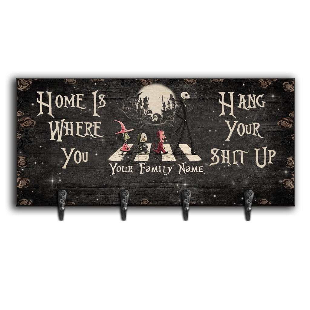 Personalized Key Rack with Family Name Wall Decor Gift Key Rack GradoCreations
